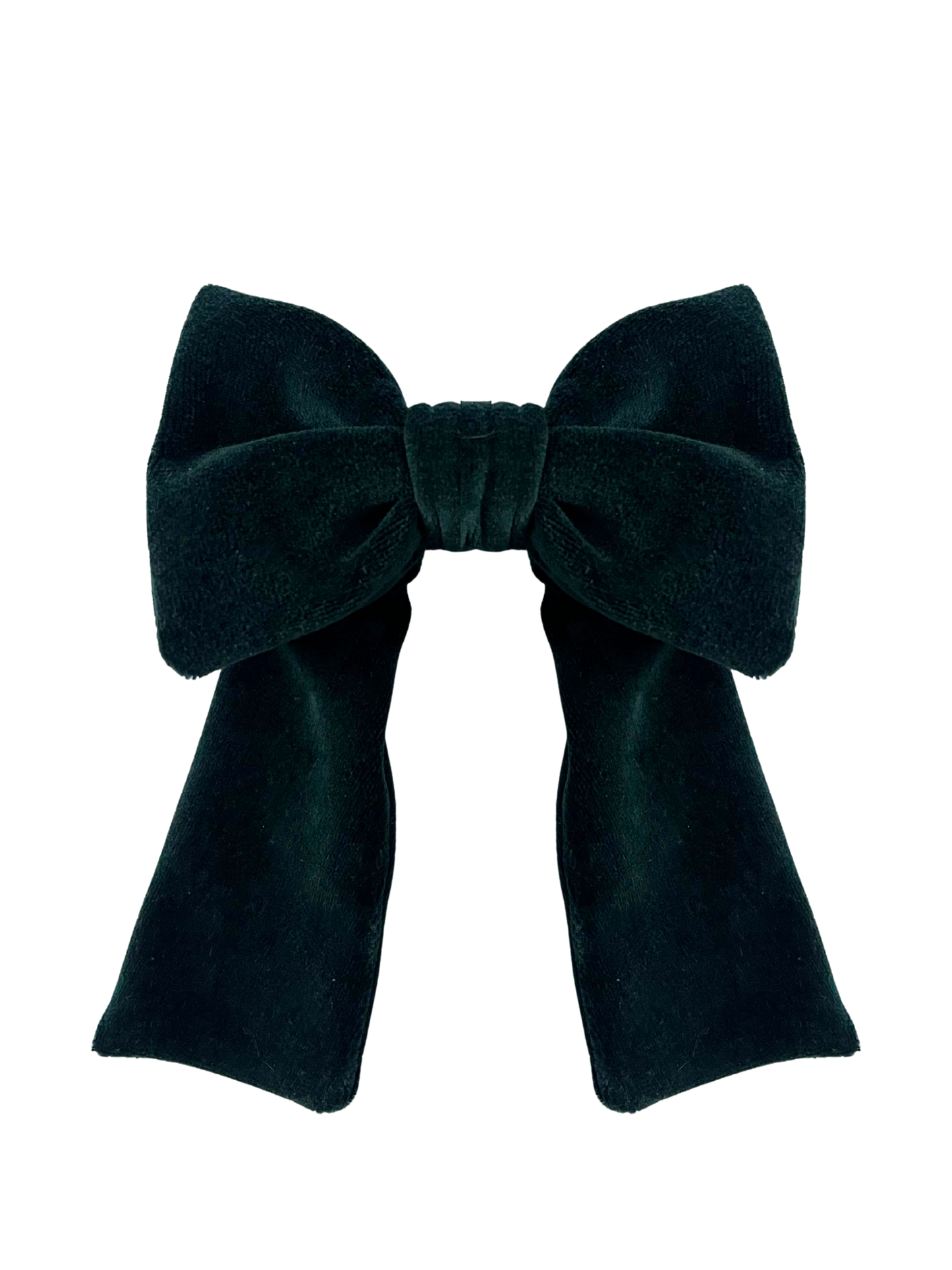 Duża kokarda welurowa - butelkowa zieleń