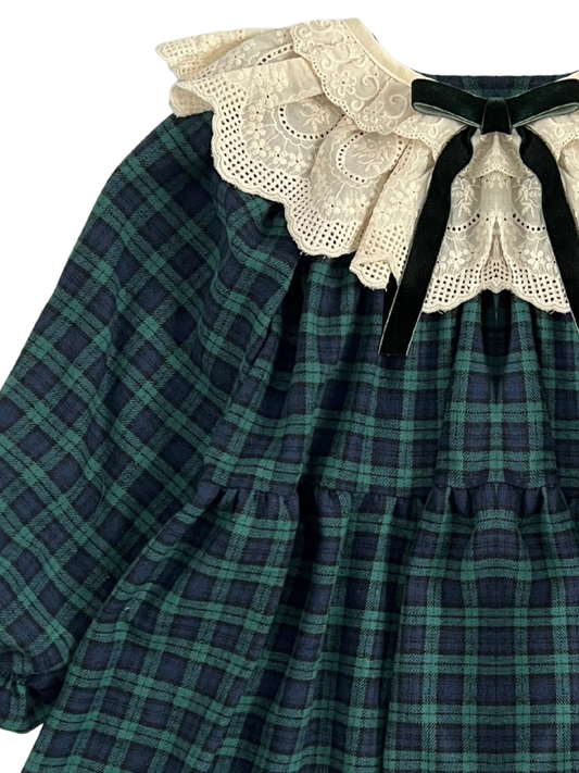 Sukienka z kołnierzykiem w świąteczną kratę Royal