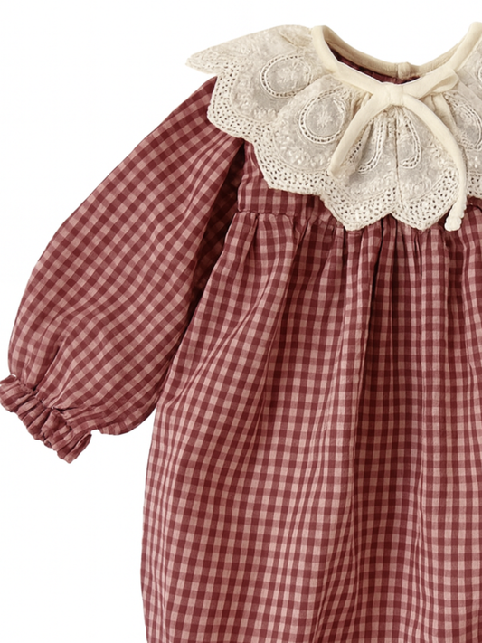 Bawełniany rampers w kratę vichy