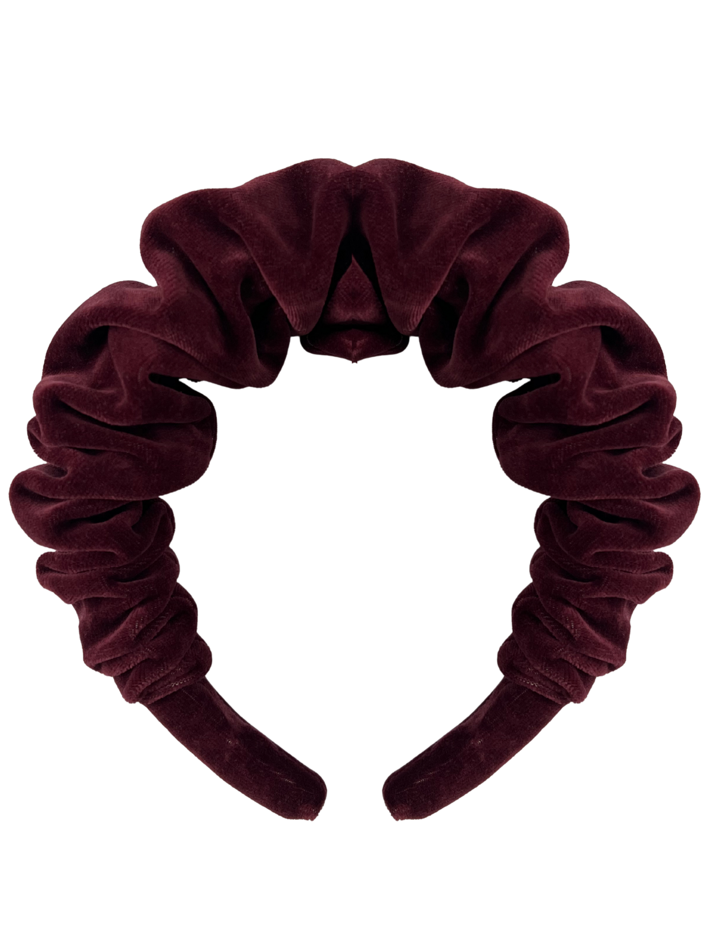 Opaska z marszczeniem bordowy welur