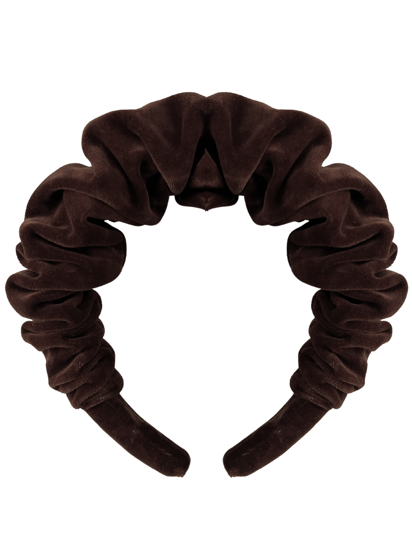 Opaska z marszczeniem brązowy welur