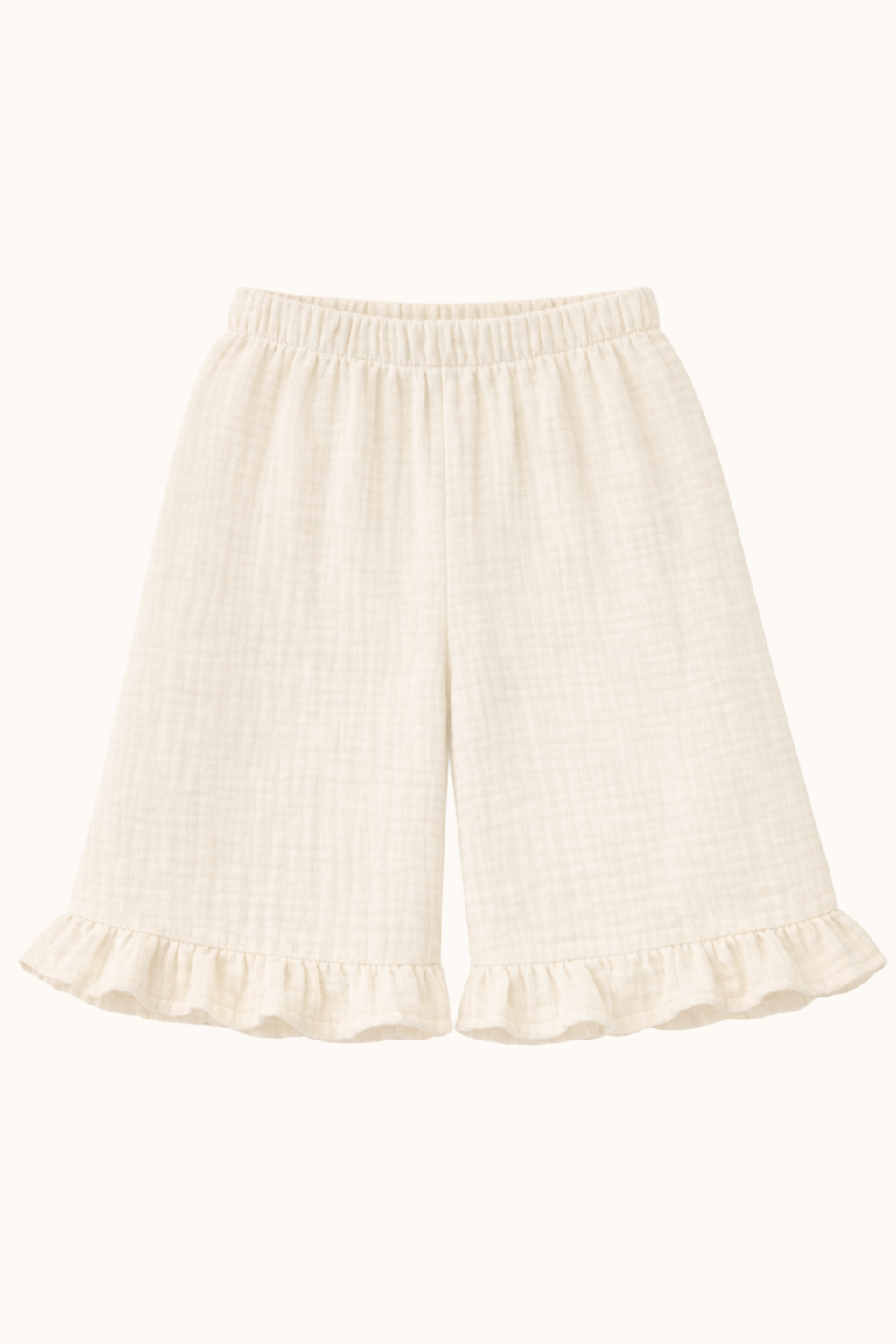BASIC SPRING Muślinowe kuloty kremowe