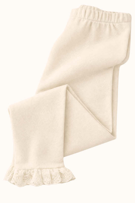 Legginsy z koronką naturalne