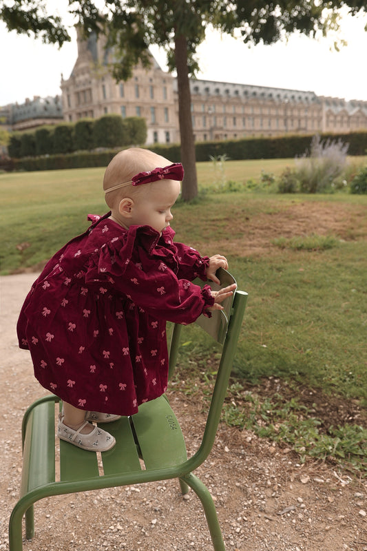 Sukienka w kokardki - bordowa