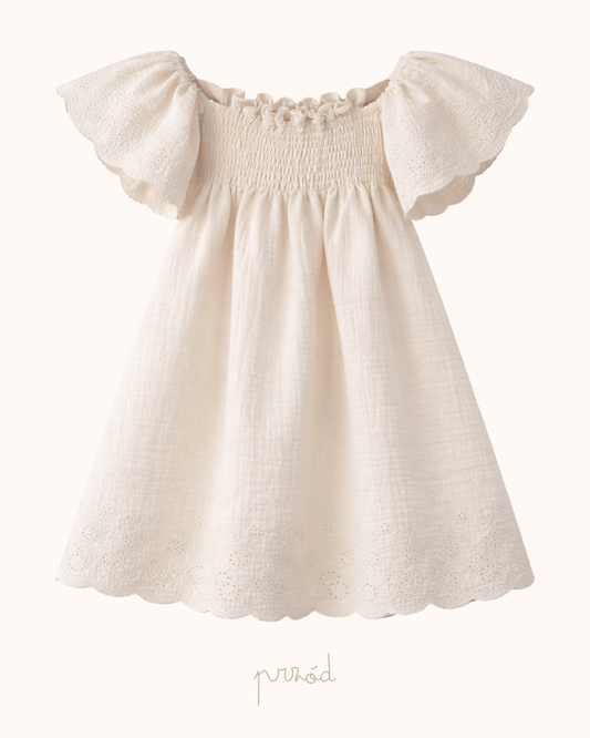 APRIL Sukienka z haftami i kokardą