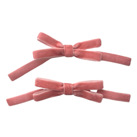 Spinki do włosów velvet pink bow