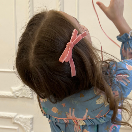 Spinki do włosów velvet pink bow