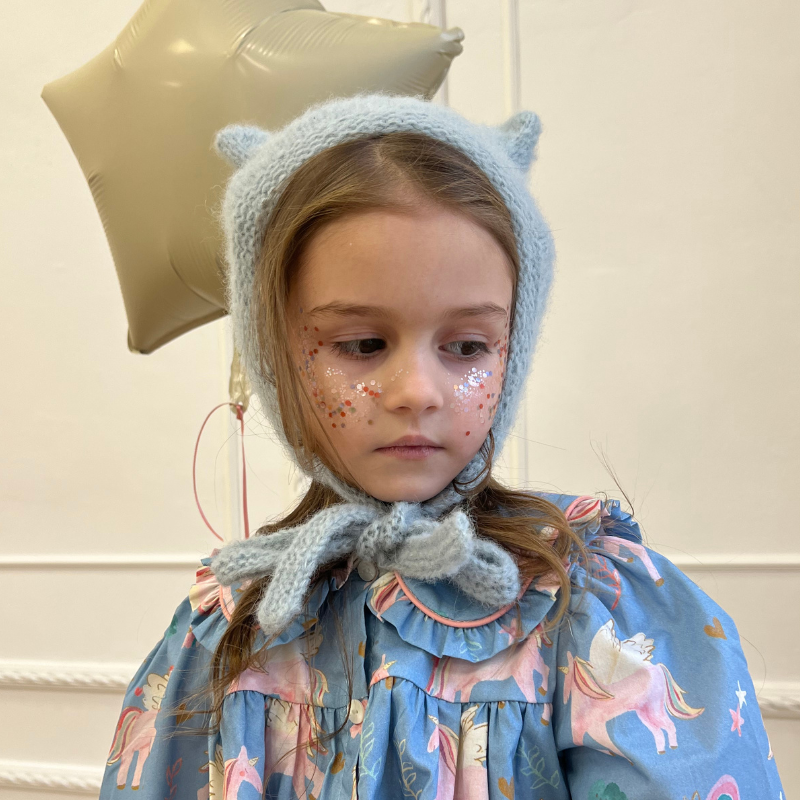 Czapka z uszami kotka blue