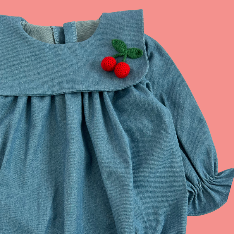 Rampers denim Cherry