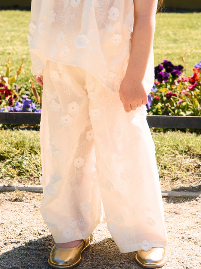 Spodnie o szerszym kroju - ecru