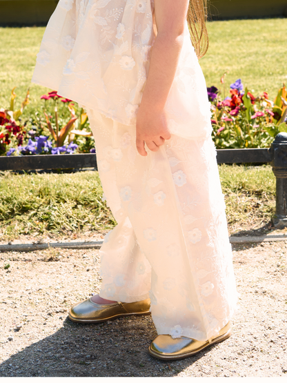 Spodnie o szerszym kroju - ecru