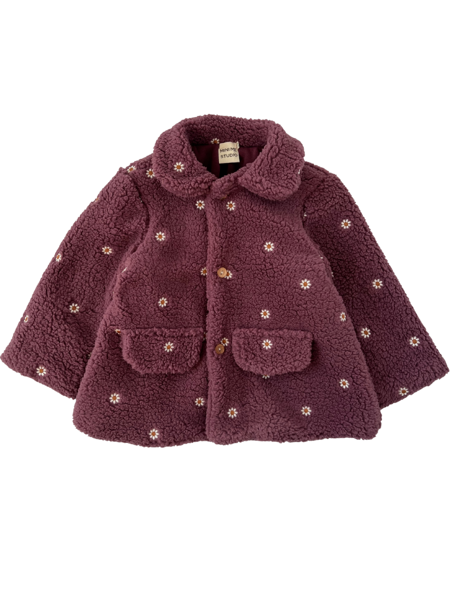 Burgundowy Płaszczyk/kurtka teddy z kołnierzykiem bebe- przedsprzedaż