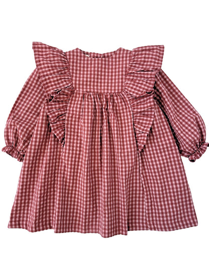 Sukienka bordowa vichy