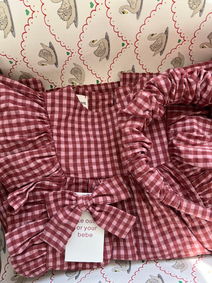 Sukienka bordowa vichy