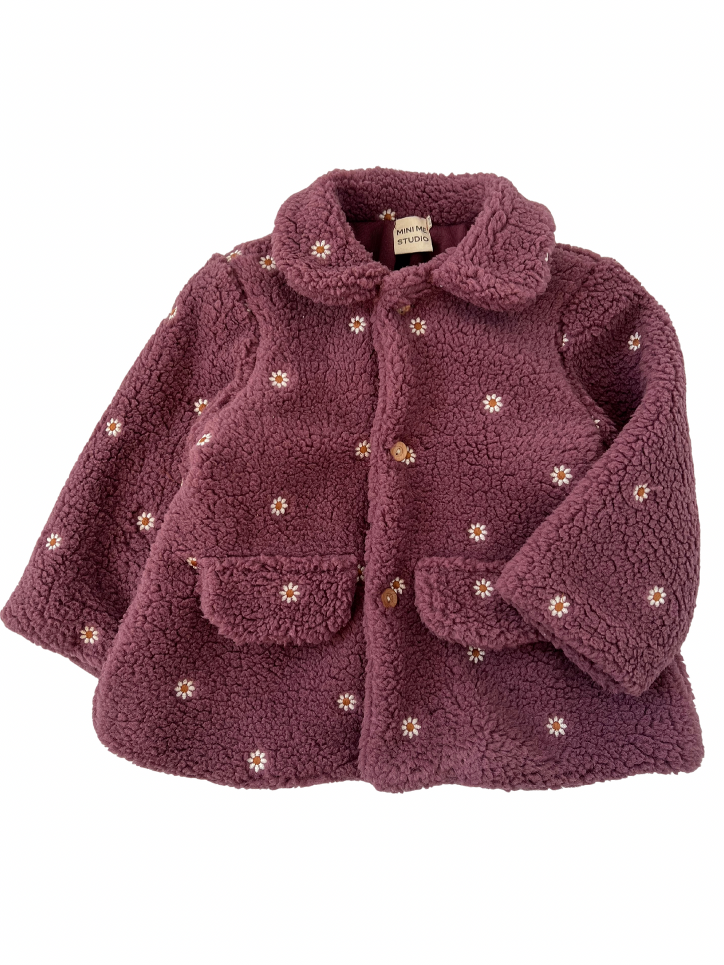 Burgundowy Płaszczyk/kurtka teddy z kołnierzykiem bebe- przedsprzedaż