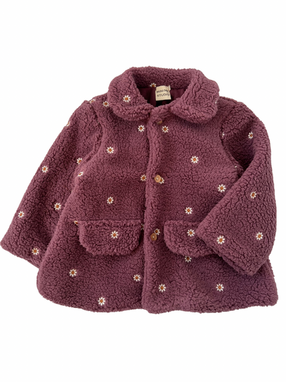 Burgundowy Płaszczyk/kurtka teddy z kołnierzykiem bebe- przedsprzedaż