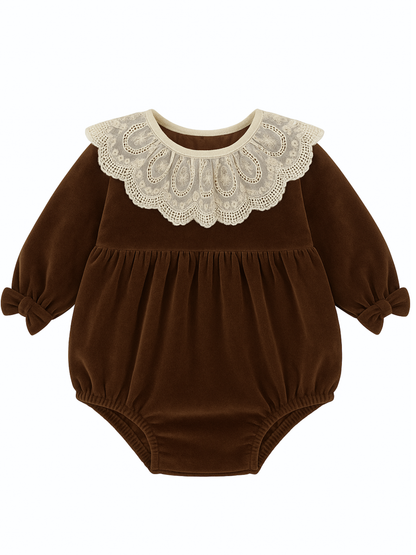 Rampers welurowy z kołnierzykiem- 3 kolory