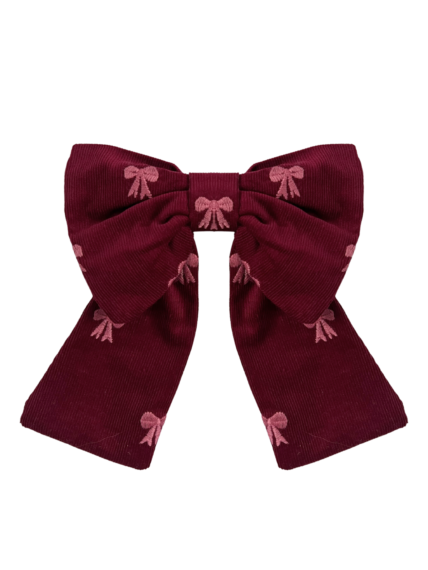 Duża kokarda bordowy sztruks pink bows
