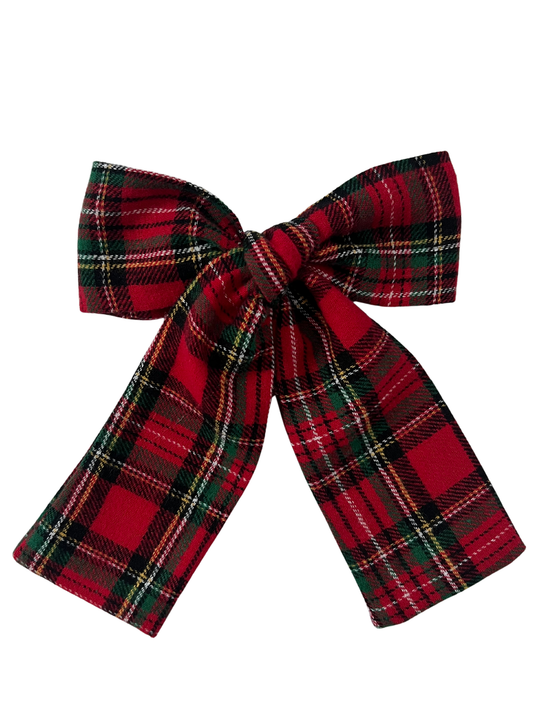 Duża kokarda w świąteczną kratę Christmas
