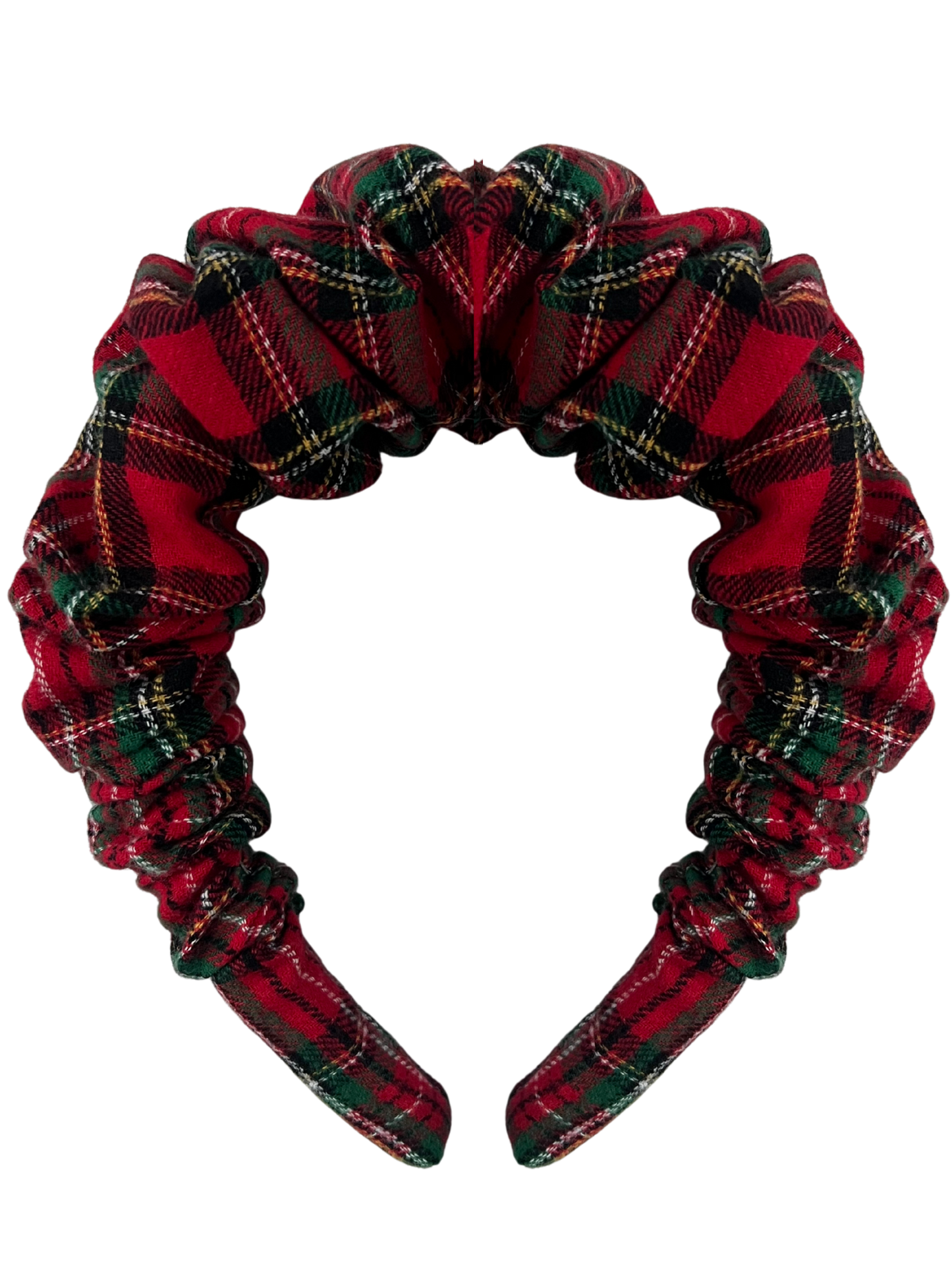 Opaska z marszczeniem świąteczna krata Christmas