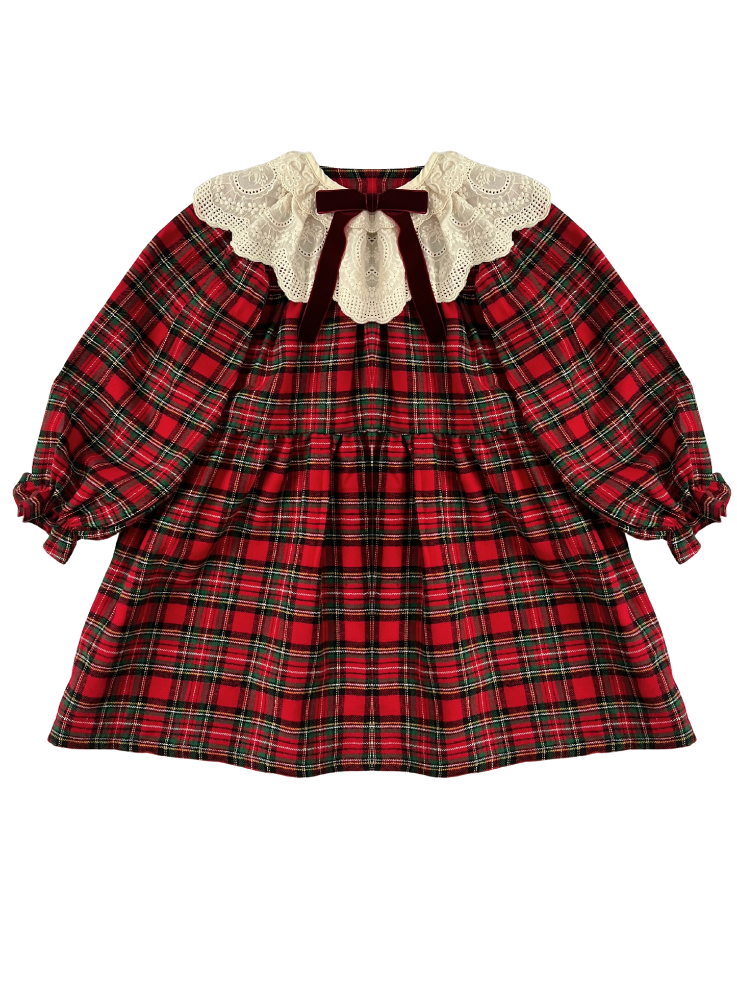 Sukienka z kołnierzykiem w świąteczną kratę Christmas