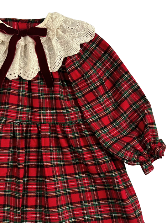 Sukienka z kołnierzykiem w świąteczną kratę Christmas