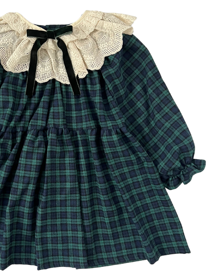 Sukienka z kołnierzykiem w świąteczną kratę Royal