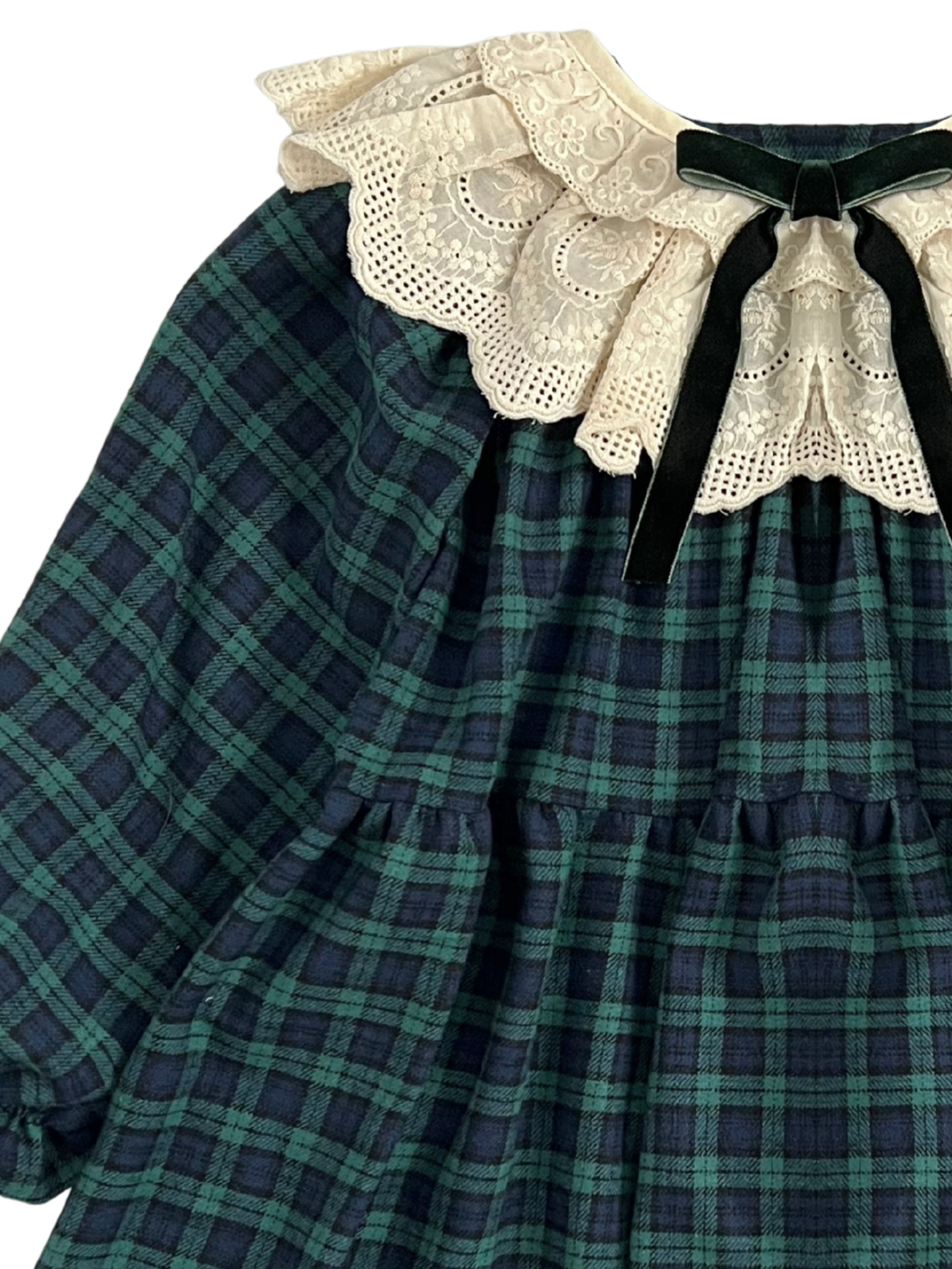 Sukienka z kołnierzykiem w świąteczną kratę Royal