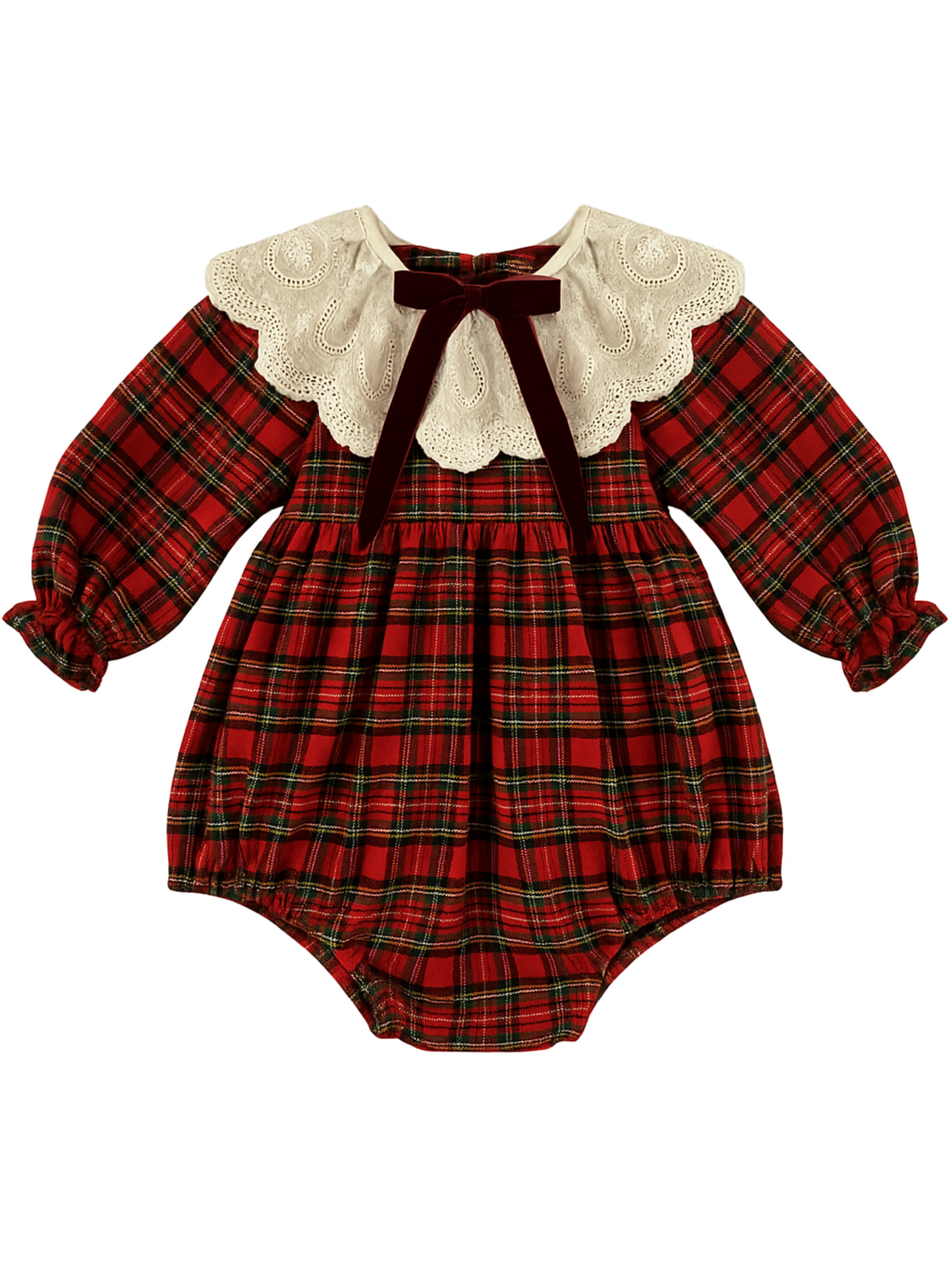 Bawełniany rampers w kratę Christmas