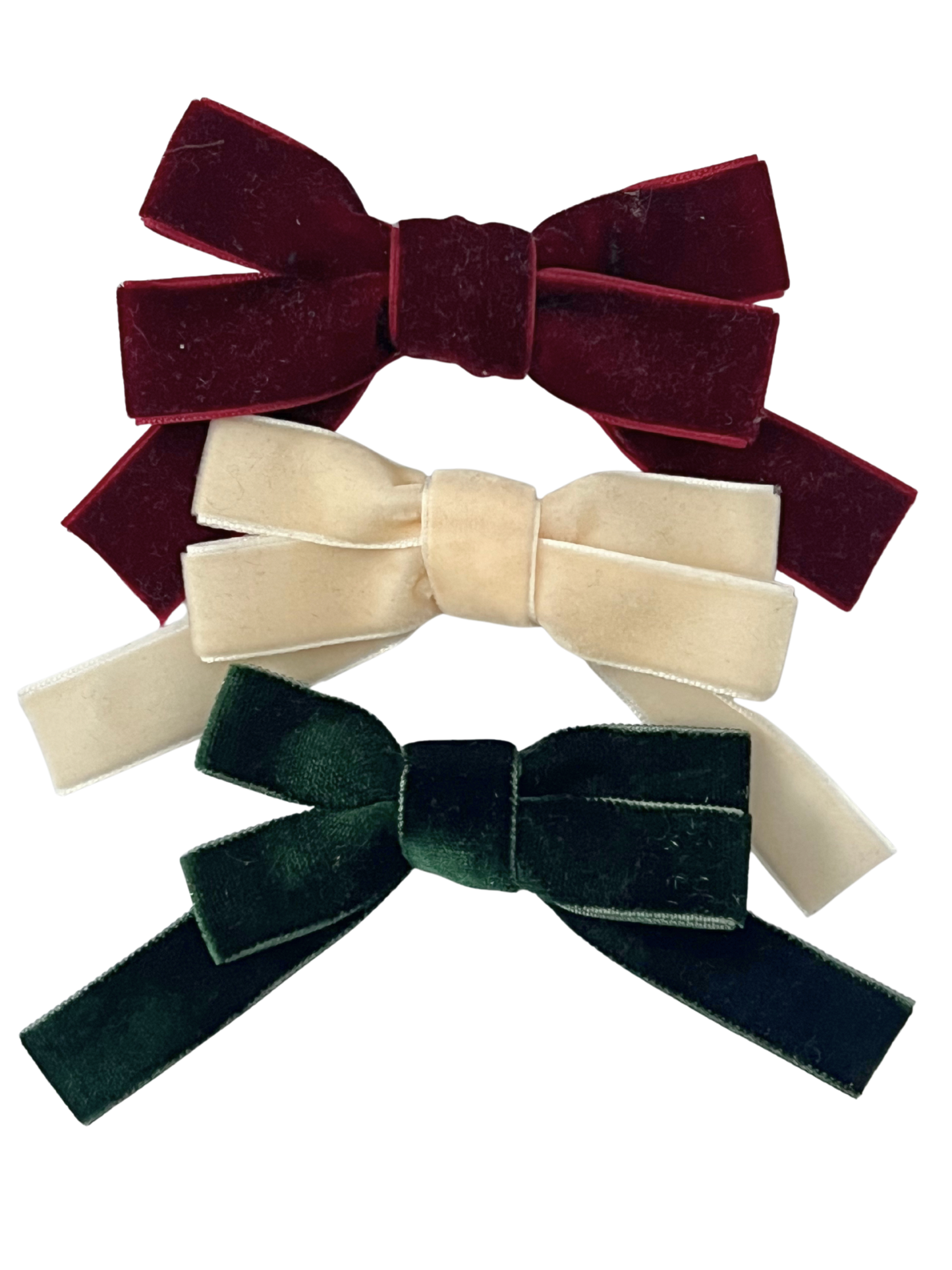 Komplet trzech spinek z aksamitu - christmas set