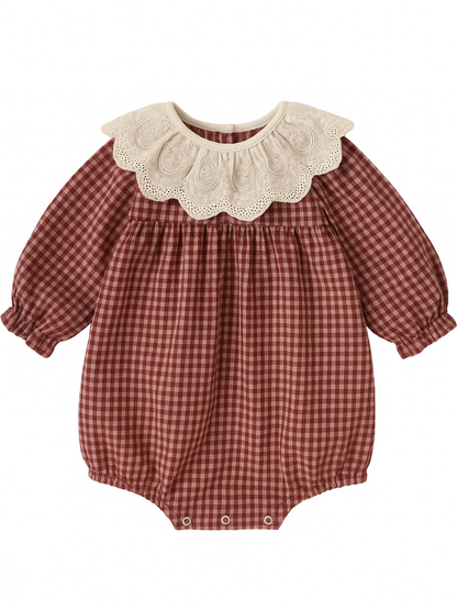 Bawełniany rampers w kratę vichy