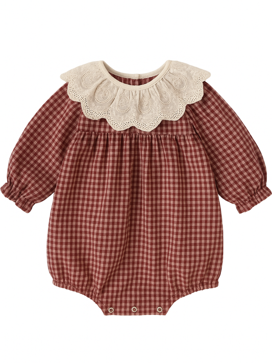 Bawełniany rampers w kratę vichy