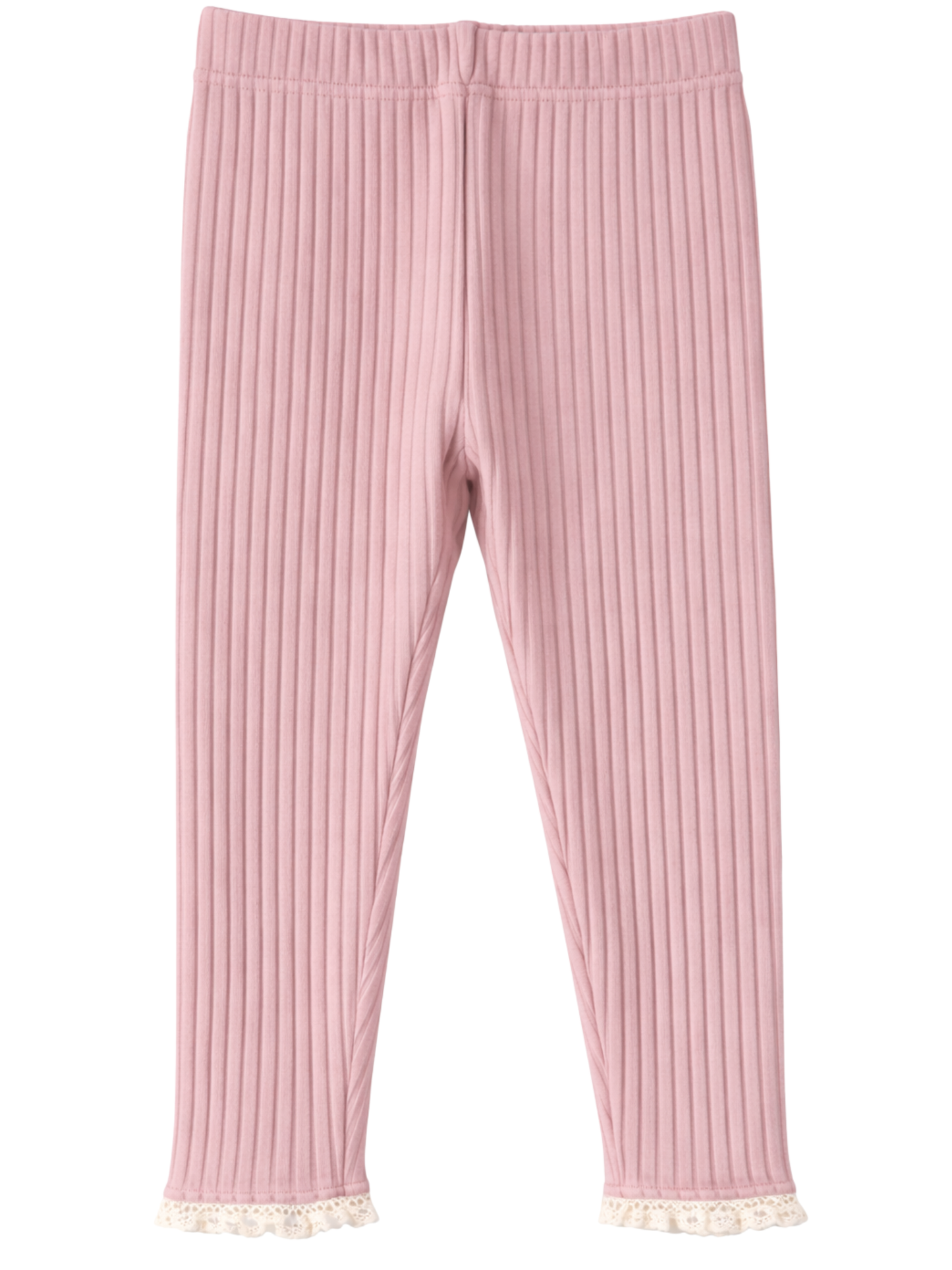 Prążkowane legginsy - róż