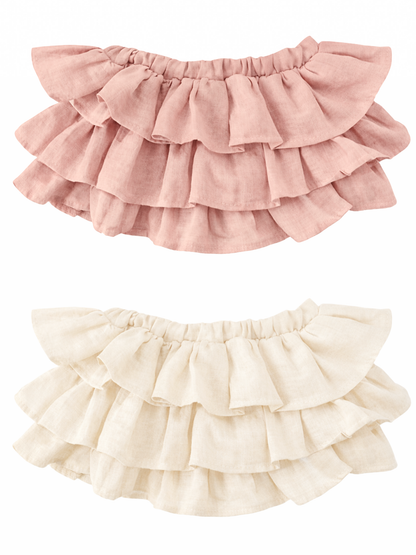 Muślinowe bloomersy z falbankami