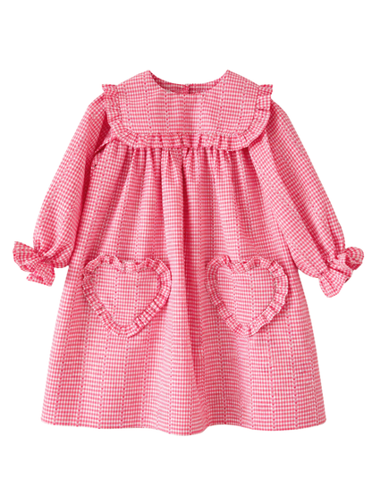 Sukienka w serduszka różowa