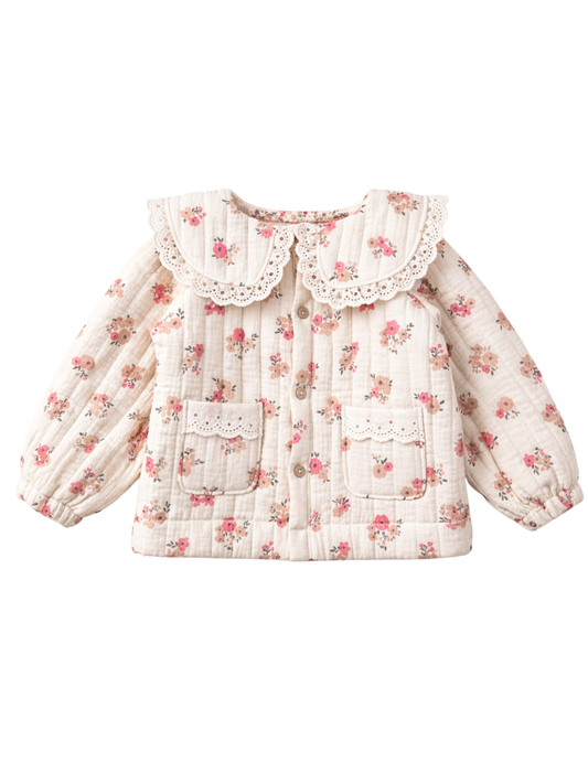 Pikowana kurtka w kwiaty