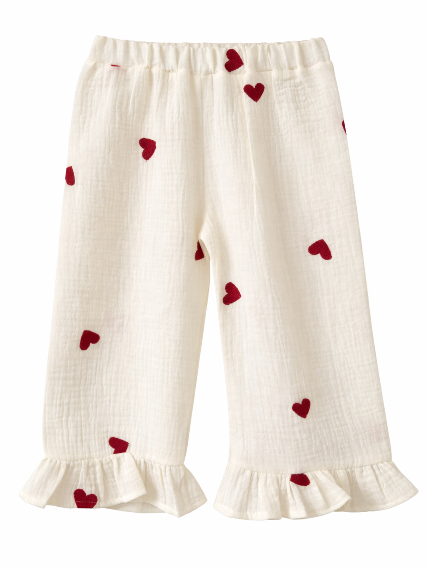 LOVE Spodnie o szerszym kroju - kremowe