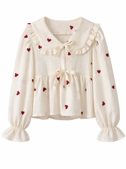 LOVE MAMA koszula z kołnierzykiem i baskinką