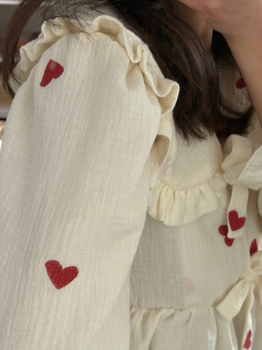 LOVE MAMA koszula z kołnierzykiem i baskinką