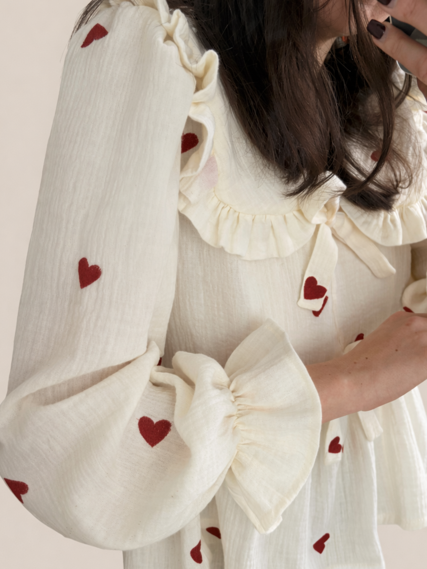 LOVE MAMA koszula z kołnierzykiem i baskinką