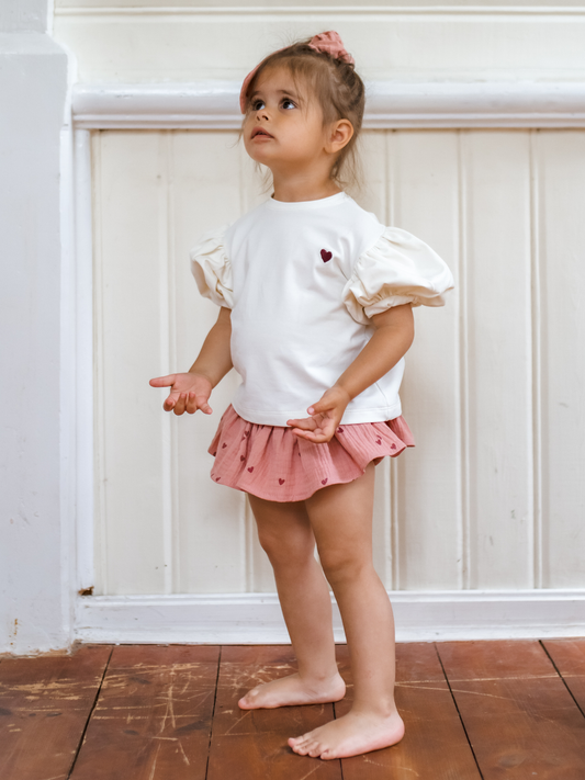 T-shirt z bufkami serce