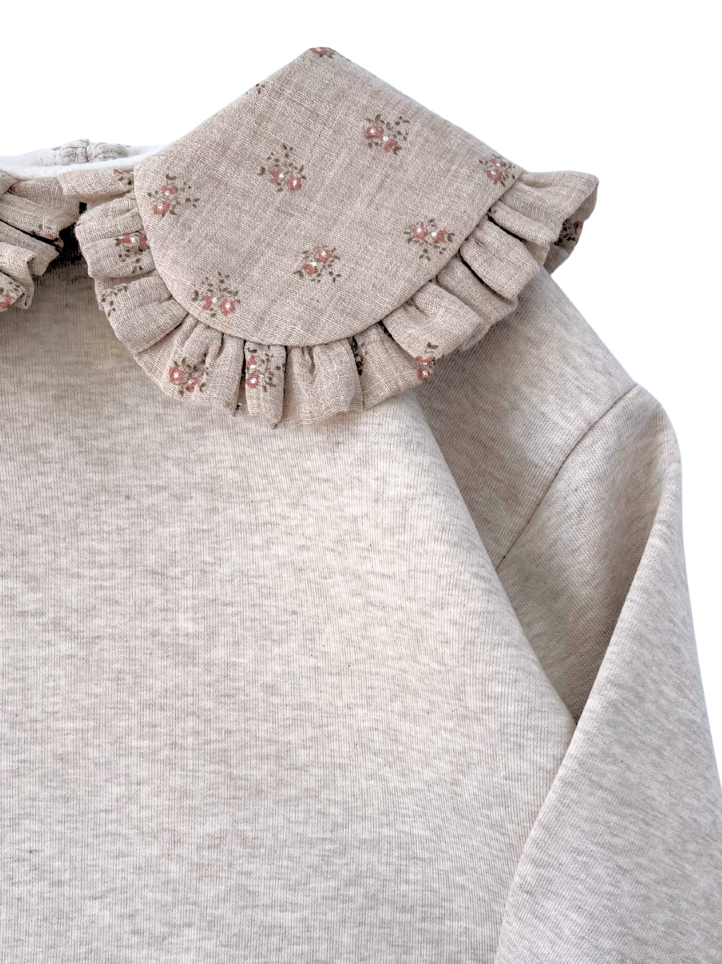 Bluza dresowa z kołnierzykiem Beżowy Melanż