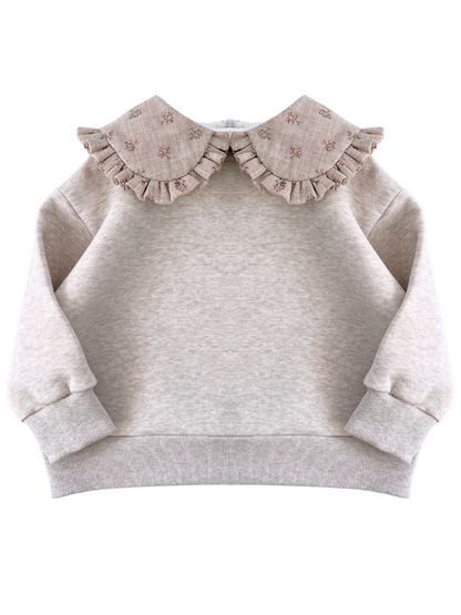 Bluza dresowa z kołnierzykiem Beżowy Melanż