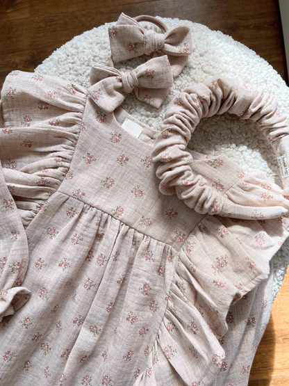 Sukienka beżowa fleuri