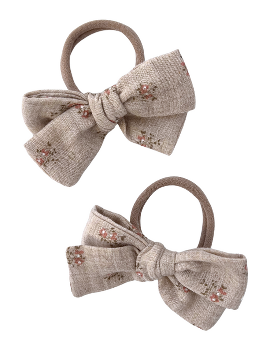 Kokardki beżowe fleuri - 2pack