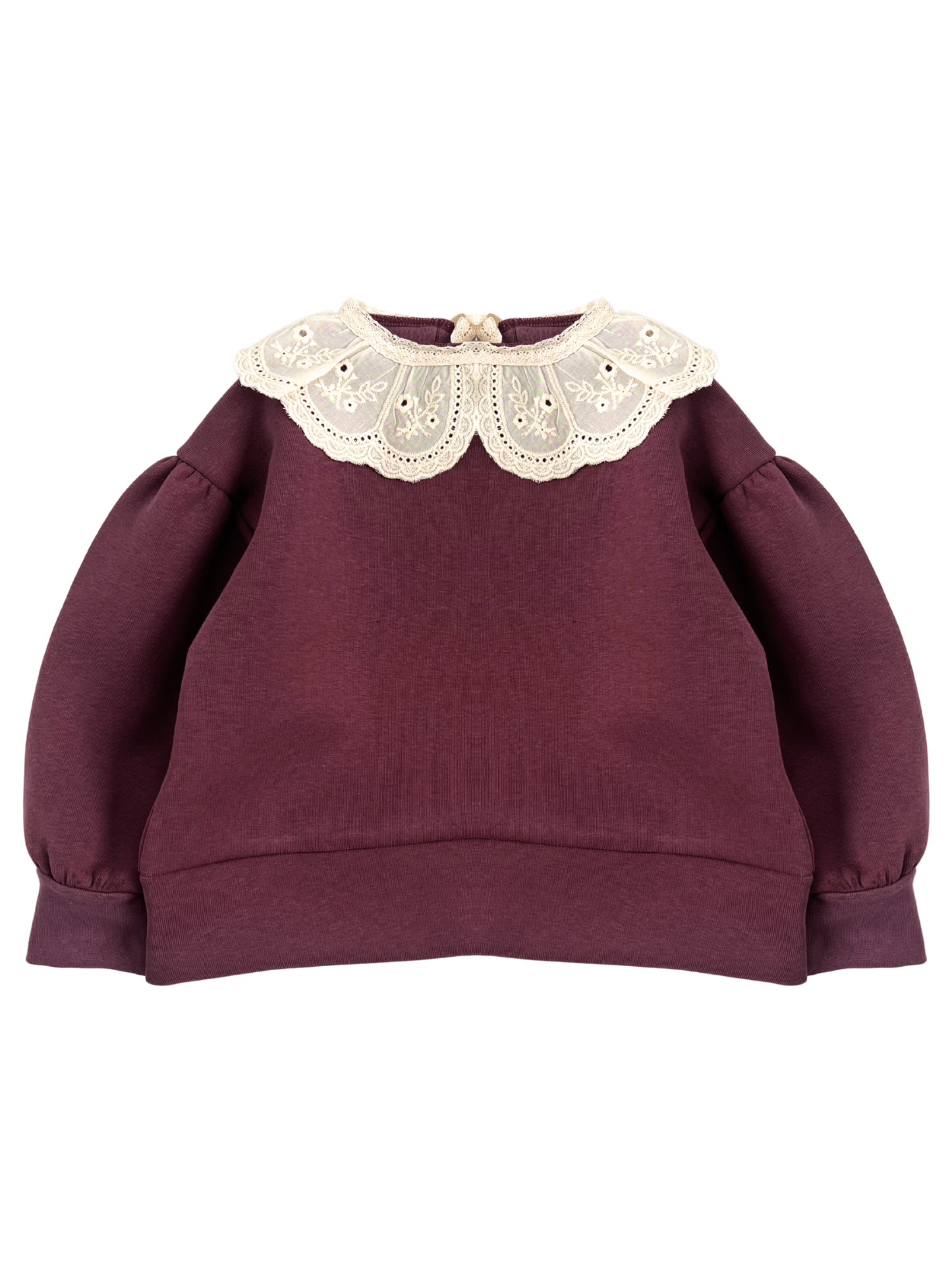 Bluza dresowa z kołnierzykiem -bordowa