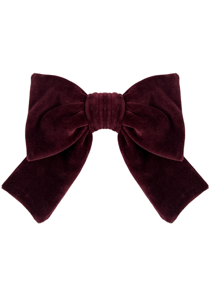 Duża kokarda welurowa - bordowa