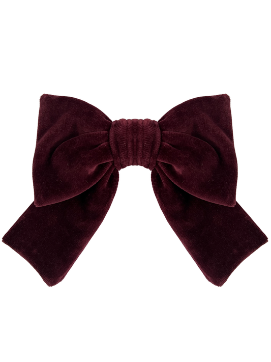 Duża kokarda welurowa - bordowa