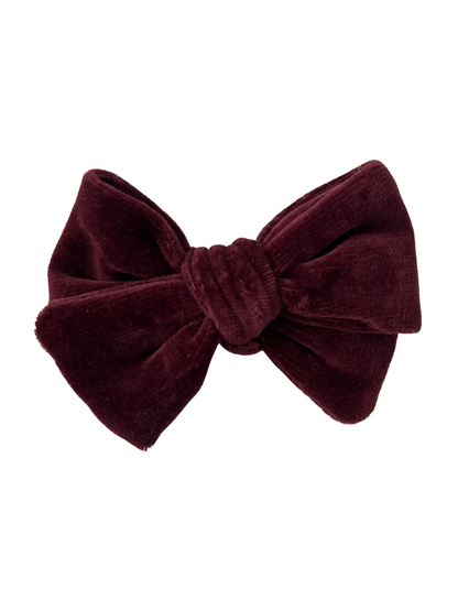 Kokardka bordowy welur - mała