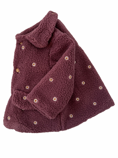 Burgundowy Płaszczyk/kurtka teddy z kołnierzykiem bebe- przedsprzedaż